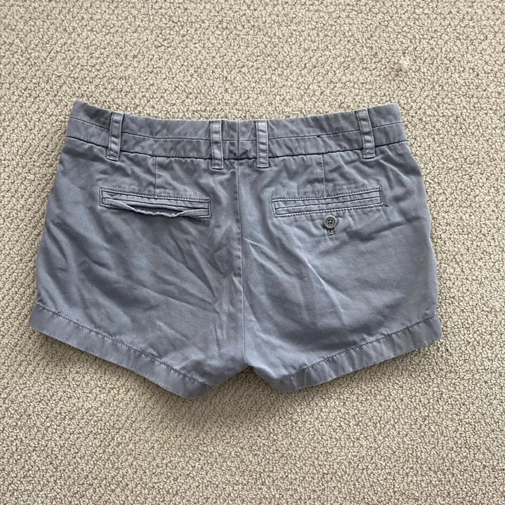 J. Crew Chino Shorts Size 4 Thick Fabric Preppy 100% Cotton Casual Grey EUC